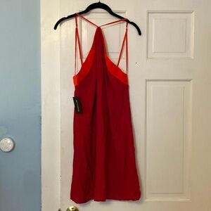 Reformation Viscose Halter Mini Dress Pink Orange Size 8 NWT